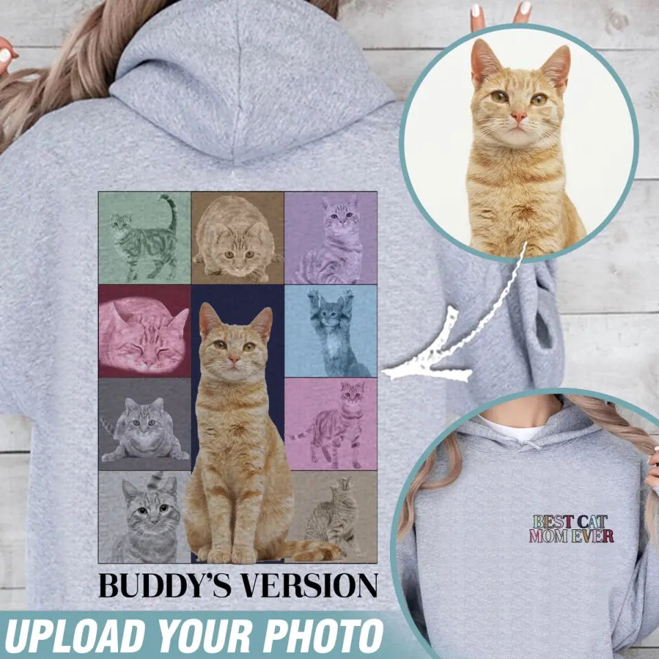 Personalized Upload Your Cat Photo Best Cat Mom Ever Hoodie 2D Printed VQ231569