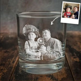 Personalized Upload Photo Firefighter Family Whiskey Glass Printed QTLVA1595