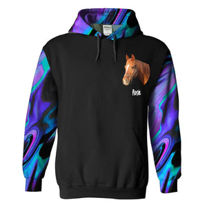 Personalized Upload Your Horse Photo Horse Lovers Gift Hoodie 3D Printed LVA231623