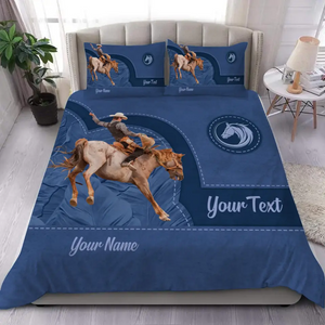 Personalized Upload Your Horse Riding Photo Horse Lovers Gift Bedding Set Printed HN231625