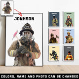 Personalized Upload Your Firefighter Photo Custom Name Poster Printed KVH231649