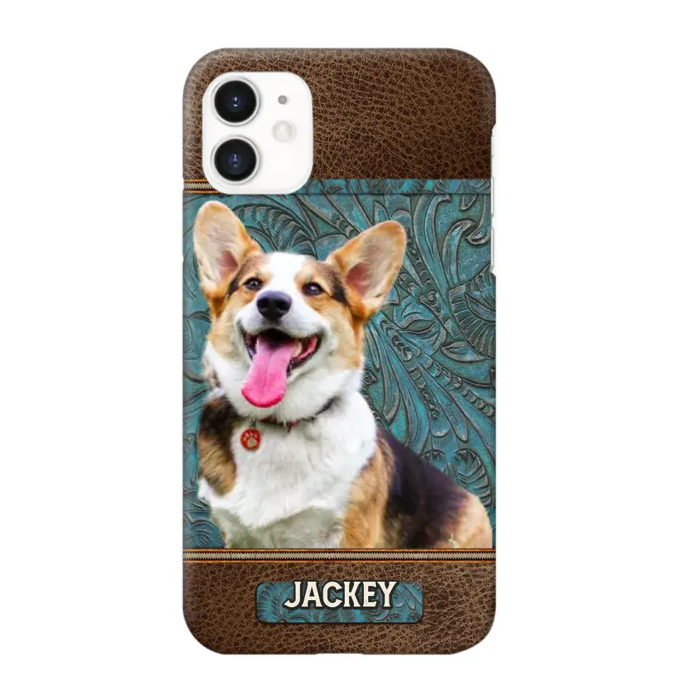 Personalized Upload Your Dog Photo Leather Phonecase Printed 23MAR-HQ16