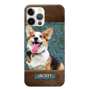 Personalized Upload Your Dog Photo Leather Phonecase Printed 23MAR-HQ16