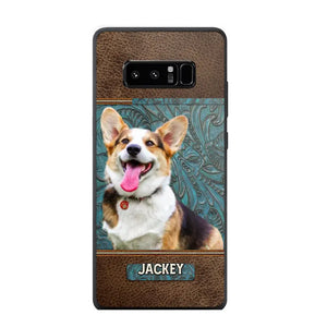 Personalized Upload Your Dog Photo Leather Phonecase Printed 23MAR-HQ16