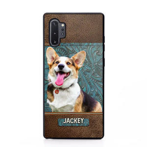 Personalized Upload Your Dog Photo Leather Phonecase Printed 23MAR-HQ16