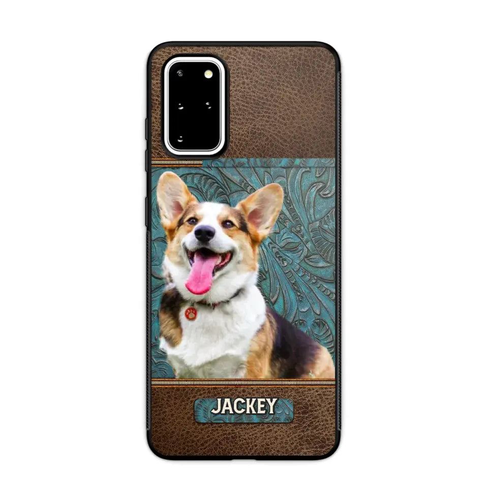 Personalized Upload Your Dog Photo Leather Phonecase Printed 23MAR-HQ16