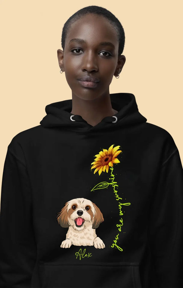 Personalized You Are My Sunshine Sunflower Dog Mom Dog Lovers Gift Hoodie 2D Printed HN231748