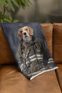 Personalized Upload Your Dog Photo Firefighter's Uniform Dog Lovers Gift Sherpa or Fleece Blanket Printed LVA2414