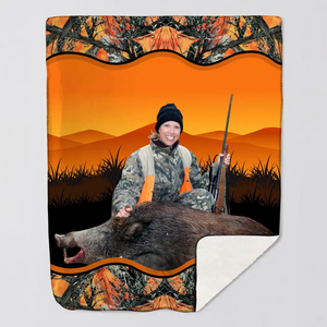 Personalized Upload Your Deer Photo Sherpa or Fleece Blanket Printed HN2428