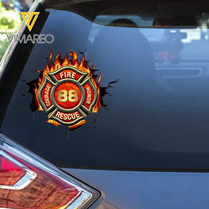 Personalized Firefighter Badge Fire Decal Printed QTVQ2441