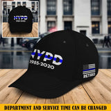 Personalized US Police Custom Time Flag Black Cap KVH2440