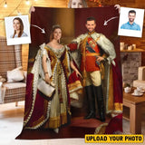 Personalized  Upload Your Photo Royal Couple Best Gift for Couple Sherpa or Fleece Blanket Printed LVA2444