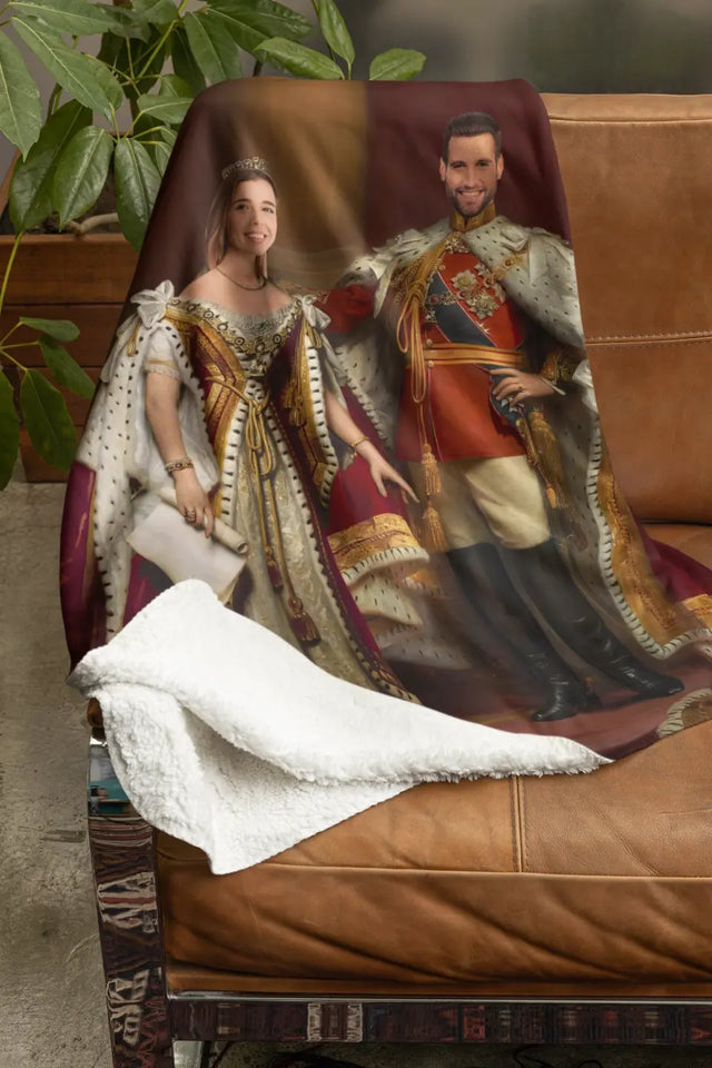 Personalized  Upload Your Photo Royal Couple Best Gift for Couple Sherpa or Fleece Blanket Printed LVA2444