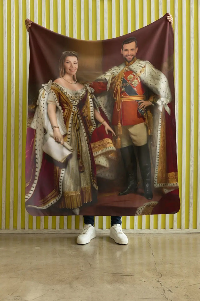 Personalized  Upload Your Photo Royal Couple Best Gift for Couple Sherpa or Fleece Blanket Printed LVA2444