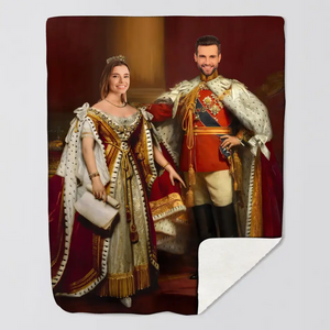 Personalized  Upload Your Photo Royal Couple Best Gift for Couple Sherpa or Fleece Blanket Printed LVA2444