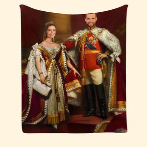 Personalized  Upload Your Photo Royal Couple Best Gift for Couple Sherpa or Fleece Blanket Printed LVA2444