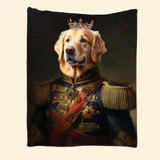 Personalized  Upload Your Dog Photo Royal Dog Lovers Gift Sherpa or Fleece Blanket Printed VQ2439