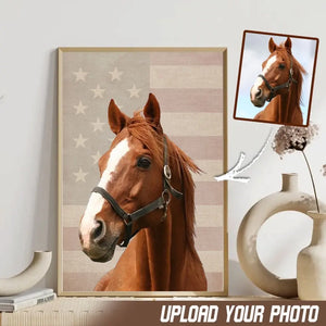 Personalized Upload Your Horse Photo Flag Poster Printed HN2448