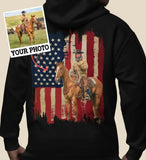 Personalized Upload Your Horse Photo Flag Hoodie 2D Printed HN2499