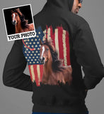 Personalized Upload Your Horse Photo Flag Hoodie 2D Printed HN2499