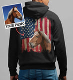 Personalized Upload Your Horse Photo Flag Hoodie 2D Printed HN2499