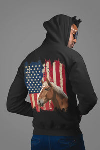 Personalized Upload Your Horse Photo Flag Hoodie 2D Printed HN2499