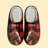 Personalized Upload Your Horse Photo Horse Lovers Gift Slippers Printed HN24134