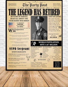 Personalized Upload Your Police Photo Work Anniversary Gift, Retirement Gift for Men or Women Poster Printed KVH24142