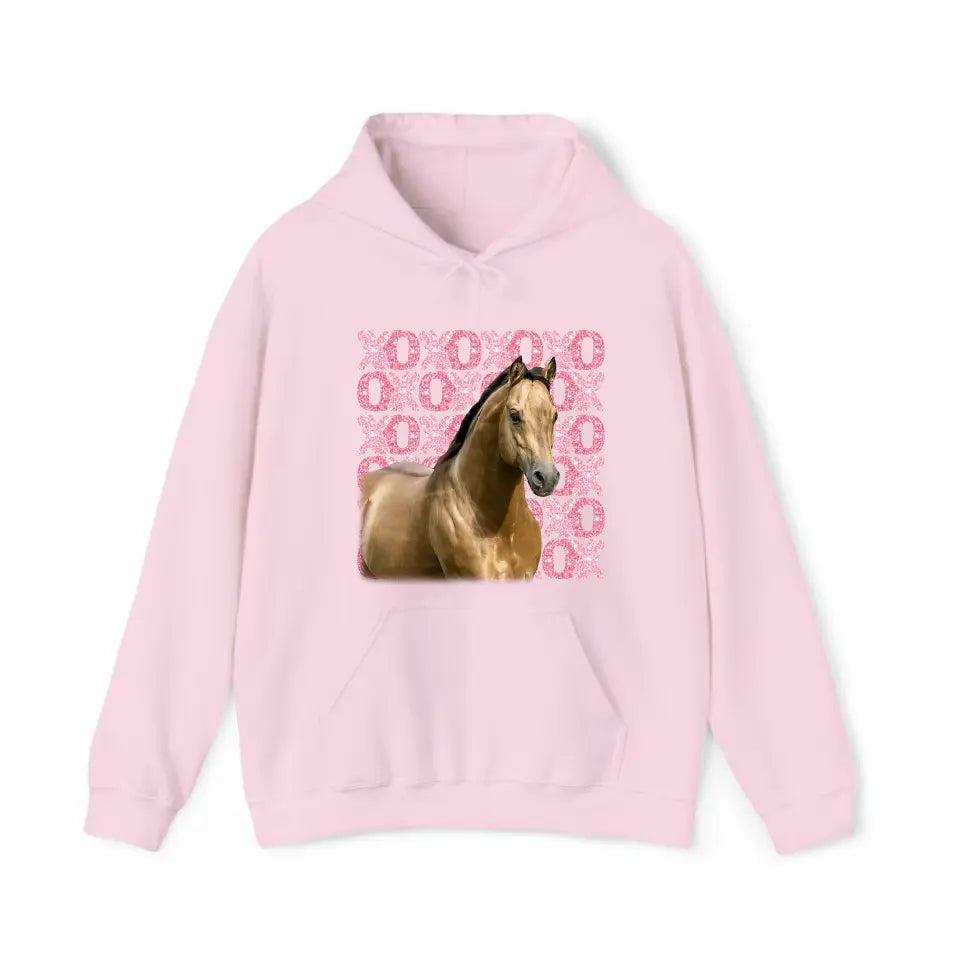 Personalized Upload Your Horse Photo Xoxo Horse Lovers Gift Sweatshirt or Hoodie 2D Printed LVA24166