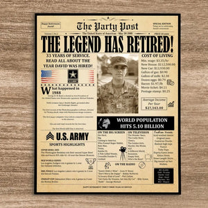 Personalized Upload Your Photo US Veteran Retirement Gift Poster Printed QTVA24163