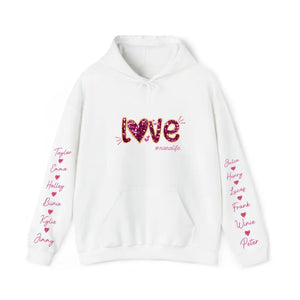 Personalized Love Nanalife & Kid Names Valentine's Day Gift Sweatshirt or Hoodie Printed QTVQ24173