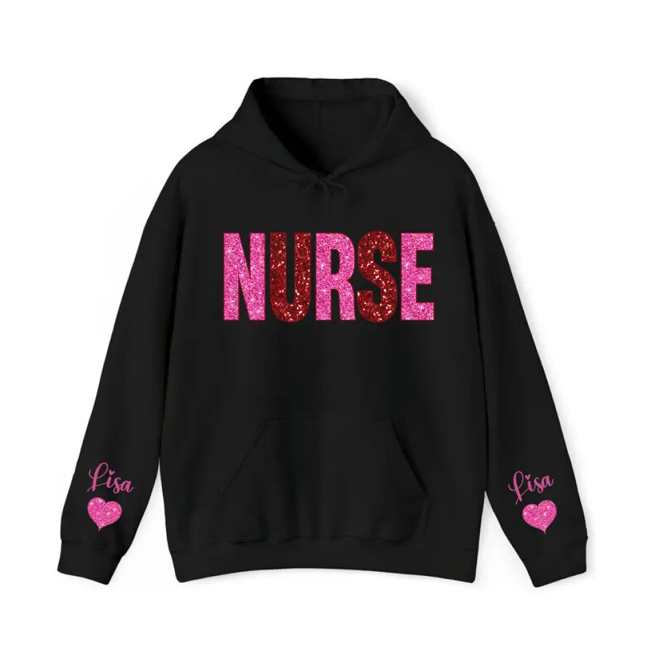 Personalized Nurse Heart Kid Names Gift For Nurse Medical Gift Valentine's Day Gift Sweatshirt or Hoodie 2D Printed QTHN24176