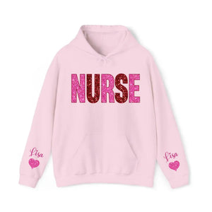 Personalized Nurse Heart Kid Names Gift For Nurse Medical Gift Valentine's Day Gift Sweatshirt or Hoodie 2D Printed QTHN24176