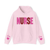 Personalized Nurse Heart Kid Names Gift For Nurse Medical Gift Valentine's Day Gift Sweatshirt or Hoodie 2D Printed QTHN24176