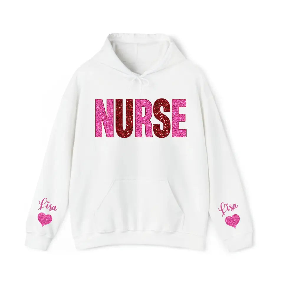 Personalized Nurse Heart Kid Names Gift For Nurse Medical Gift Valentine's Day Gift Sweatshirt or Hoodie 2D Printed QTHN24176