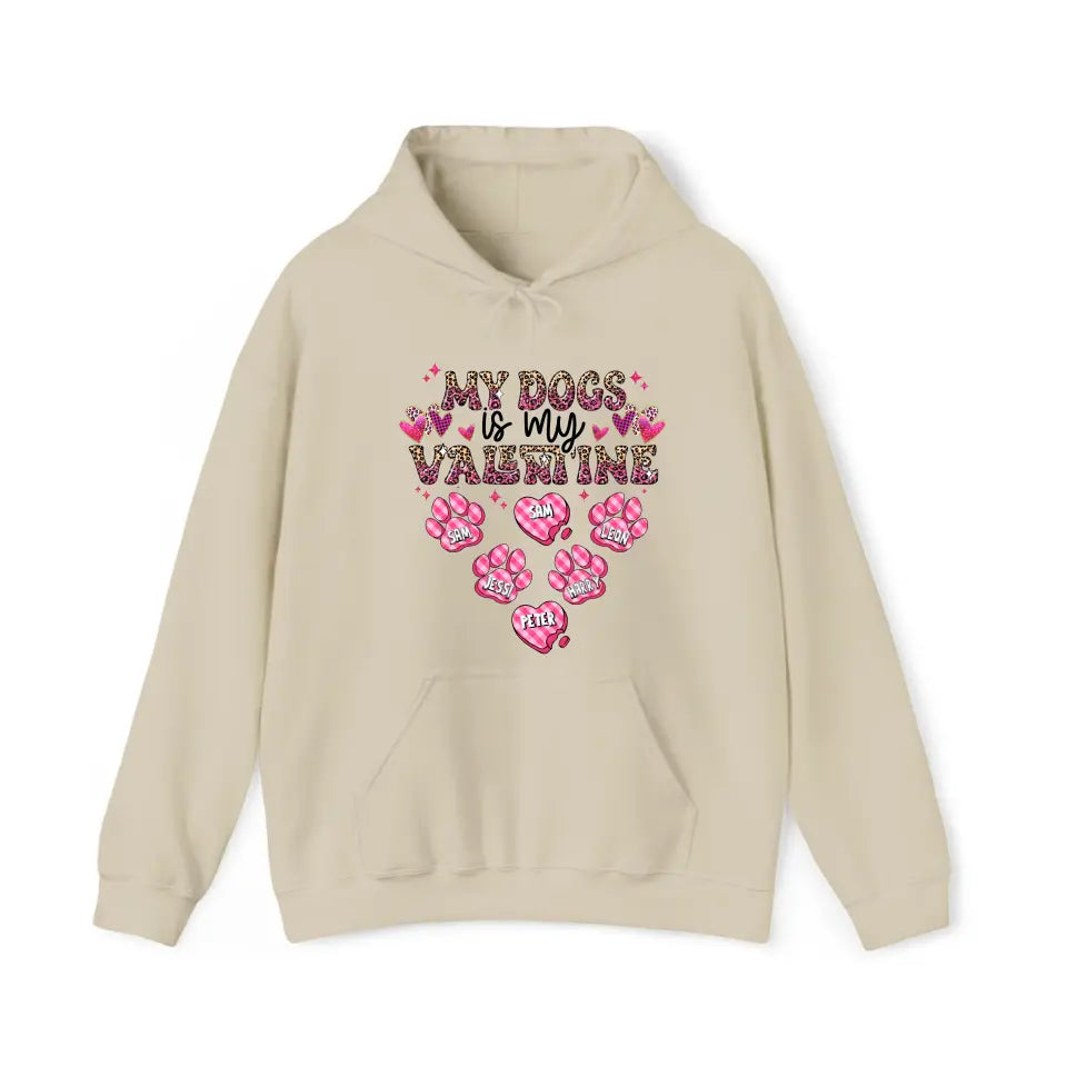 Personalized My Dogs Is My Valentine Dog Lovers Gift Valentine's Day Gift Sweatshirt or Hoodie Printed LVA24215