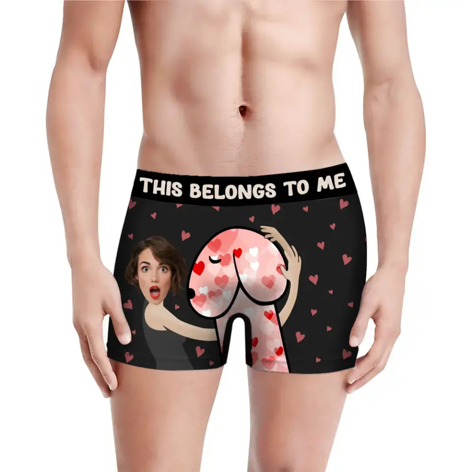 Personalized Upload Your Photo This Belongs To Me  Valentine's Day Gift Men Underwear Printed HN24213