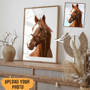 Personalized Upload Your Horse Photo Horse Lovers Gift Poster Printed HN24216