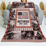 Personalized Upload Your Photo Retired Firefighter Gift Sherpa or Fleece Blanket Printed QTHN24223