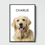 Personalized Upload Your Dog Photo Cartoon Image Dog Lovers Gift Poster Printed VQ24224