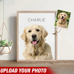 Personalized Upload Your Dog Photo Cartoon Image Dog Lovers Gift Poster Printed VQ24224