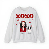 Personalized XOXO Dog Mom Dog Lovers Gift Valentine's Day Gift Sweatshirt Printed HN24227