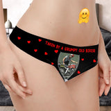 Personalized Upload Your Photo Biker Image Taken By A Grumpy Old Biker Low Waist Underwear Valentine's Day Gift Printed VQ24274