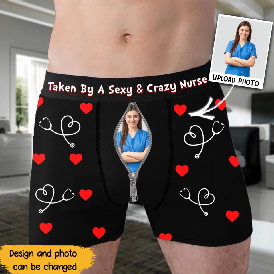 Personalized Upload Your Nurse Photo Taken By A Sexy & Crazy Nurse Valentine's Day Gift Men Underwear Printed VQ24283