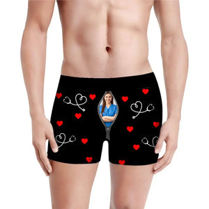 Personalized Upload Your Nurse Photo Taken By A Sexy & Crazy Nurse Valentine's Day Gift Men Underwear Printed VQ24283