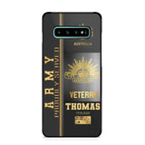 Personalized Army Proudly Served Australian Veteran Gold Rank Camo Phonecase Printed AHVQ24295