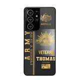 Personalized Army Proudly Served Australian Veteran Gold Rank Camo Phonecase Printed AHVQ24295