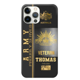 Personalized Army Proudly Served Australian Veteran Gold Rank Camo Phonecase Printed AHVQ24295