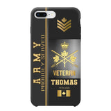 Personalized Army Proudly Served Canadian Veteran Gold Rank Camo Phonecase Printed AHVQ24295