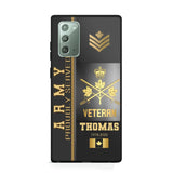 Personalized Army Proudly Served Canadian Veteran Gold Rank Camo Phonecase Printed AHVQ24295